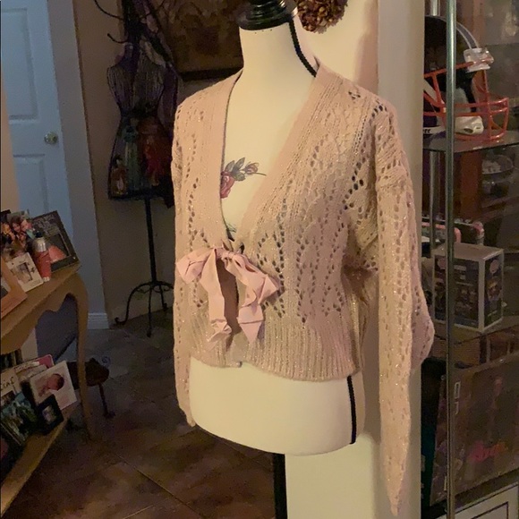 Victoria's Secret Sweaters - Pale pink Victoria’s Secret crop sweater with bow